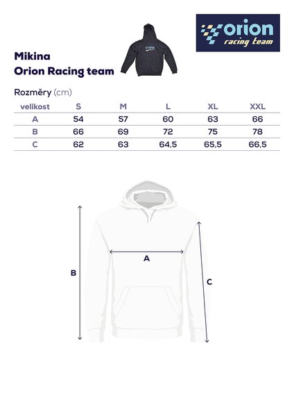 Mikina s kapucí Orion RACING vel. M